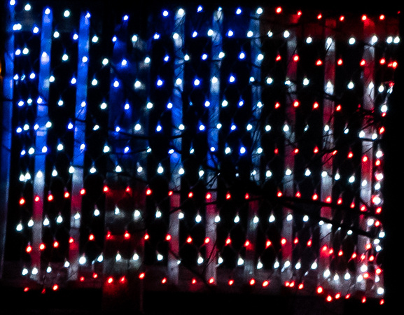American Flag in Lights February 2024